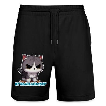 Krawallkadser! Harmlos, witzig, mit Lächelgaratie - Stanley/Stella Unisex Bio Joggingshorts Trainer  - Schwarz - Vorne - Nik (191cm) & Marisol (170cm)