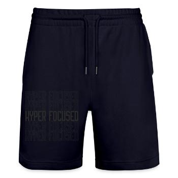 Hyperfocused - Stanley/Stella Unisex Bio Joggingshorts Trainer  - Dark navy - Vorne - Nik (191cm) & Marisol (170cm)