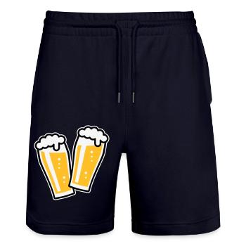 XDoppelter Willie (3) - Stanley/Stella Unisex Bio Joggingshorts Trainer  - Dark navy - Vorne - Nik (191cm) & Marisol (170cm)