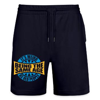 being old people age - Stanley/Stella Unisex Bio Joggingshorts Trainer  - Dark navy - Vorne - Nik (191cm) & Marisol (170cm)