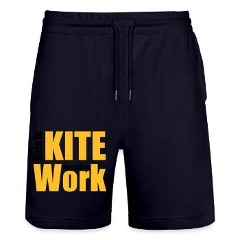 Hang-gliding - Stanley/Stella Trainer Unisex Organic Jogging Shorts - dark navy - Front - Nik (191cm) & Marisol (170cm)