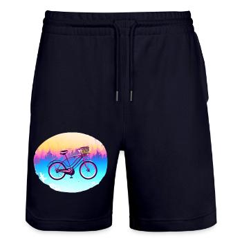 Cyclists Cycling Cycling Cyclists - Stanley/Stella Trainer Unisex Organic Jogging Shorts - dark navy - Front - Nik (191cm) & Marisol (170cm)