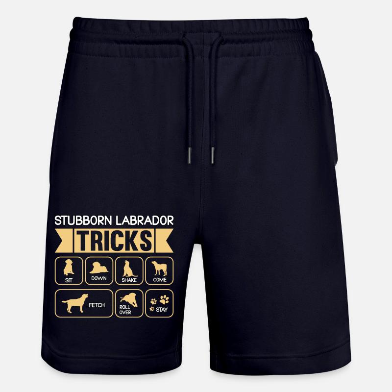 Stubborn labrador tricks - Stanley/Stella Unisex Bio Joggingshorts Trainer - Dark navy