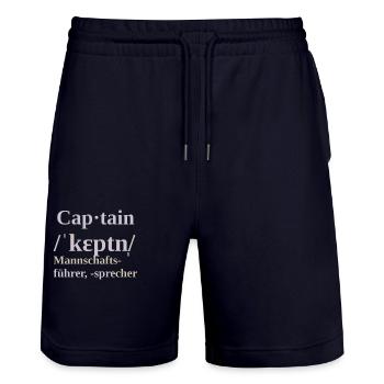 Capitaine - Short de jogging bio TRAINER Stanley/Stella unisexe - marine foncé - Devant - Nik (191cm) & Marisol (170cm)