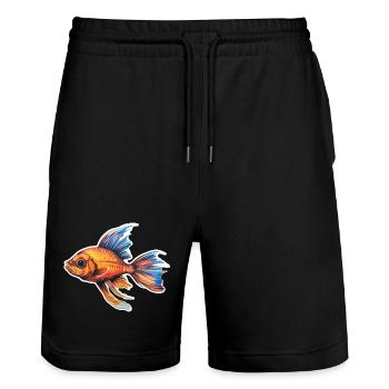 Fabulous fin magic - Stanley/Stella Trainer Unisex Organic Jogging Shorts - black - Front - Nik (191cm) & Marisol (170cm)