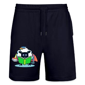 Mögen wir es, zu lesen? - Stanley/Stella Unisex Bio Joggingshorts Trainer  - Dark navy - Vorne - Nik (191cm) & Marisol (170cm)