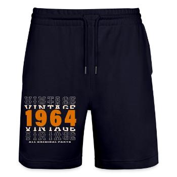 1964: Jahrgang - 60-jähriges Jubiläum - Stanley/Stella Unisex Bio Joggingshorts Trainer  - Dark navy - Vorne - Nik (191cm) & Marisol (170cm)