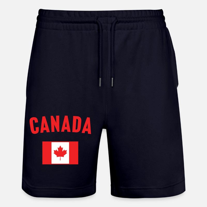 Drapeau du Canada - Short de jogging bio TRAINER Stanley/Stella unisexe - marine foncé