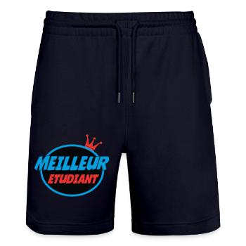 BESTER STUDENT - Stanley/Stella Unisex Bio Joggingshorts Trainer  - Dark navy - Vorne - Nik (191cm) & Marisol (170cm)