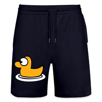 Badeente Quietscheente Wasser Vogel süß niedlich - Stanley/Stella Unisex Bio Joggingshorts Trainer  - Dark navy - Vorne - Nik (191cm) & Marisol (170cm)