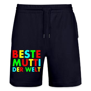 Beste mutti der welt - Stanley/Stella Unisex Bio Joggingshorts Trainer  - Dark navy - Vorne - Nik (191cm) & Marisol (170cm)