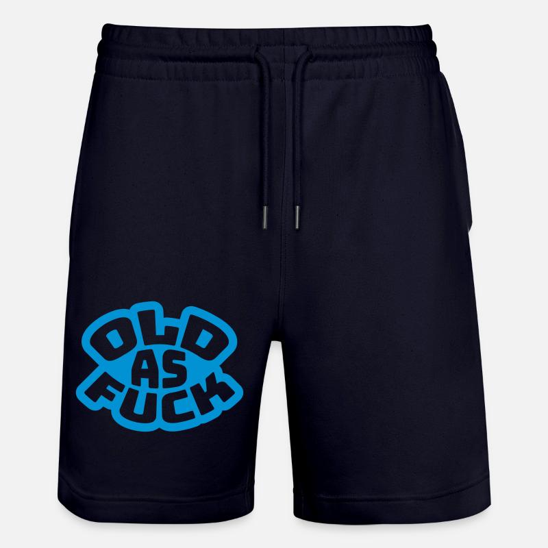 old AF Text Logo - Stanley/Stella Trainer Unisex Organic Jogging Shorts - dark navy
