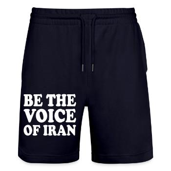 Be the voice of iran - Stanley/Stella Trainer Unisex Organic Jogging Shorts - dark navy - Front - Nik (191cm) & Marisol (170cm)