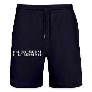 I get more head - Stanley/Stella Trainer Unisex Organic Jogging Shorts - dark navy - Front - Nik (191cm) & Marisol (170cm)
