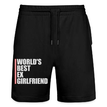 worlds best ex girlfriend - Stanley/Stella Unisex Bio Joggingshorts Trainer  - Schwarz - Vorne - Nik (191cm) & Marisol (170cm)