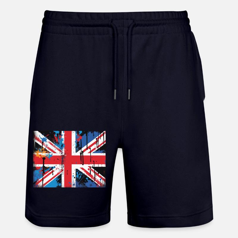 Art graffiti du drapeau britannique - Short de jogging bio TRAINER Stanley/Stella unisexe - marine foncé