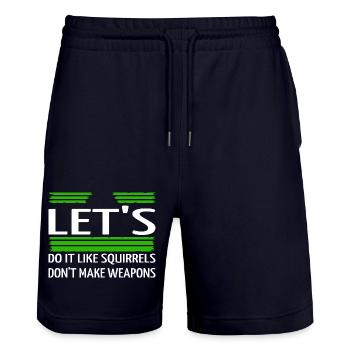 quote statement funny sayings peace for paris - Stanley/Stella Unisex Bio Joggingshorts Trainer  - Dark navy - Vorne - Nik (191cm) & Marisol (170cm)