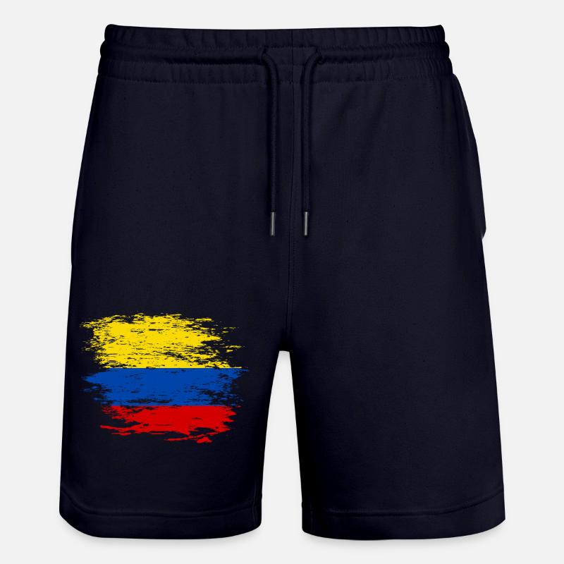 Drapeau de la Colombie utilisé - Short de jogging bio TRAINER Stanley/Stella unisexe - marine foncé