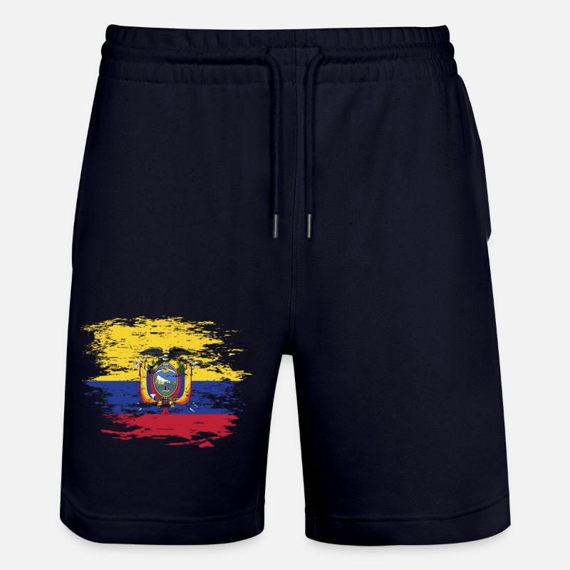 Drapeau de l'Équateur utilisé - Short de jogging bio TRAINER Stanley/Stella unisexe - marine foncé