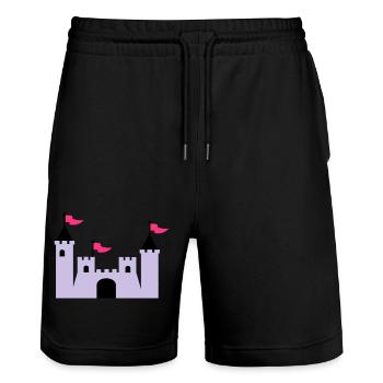 Château - Short de jogging bio TRAINER Stanley/Stella unisexe - noir - Devant - Nik (191cm) & Marisol (170cm)