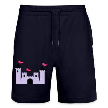 Château - Short de jogging bio TRAINER Stanley/Stella unisexe - marine foncé - Devant - Nik (191cm) & Marisol (170cm)