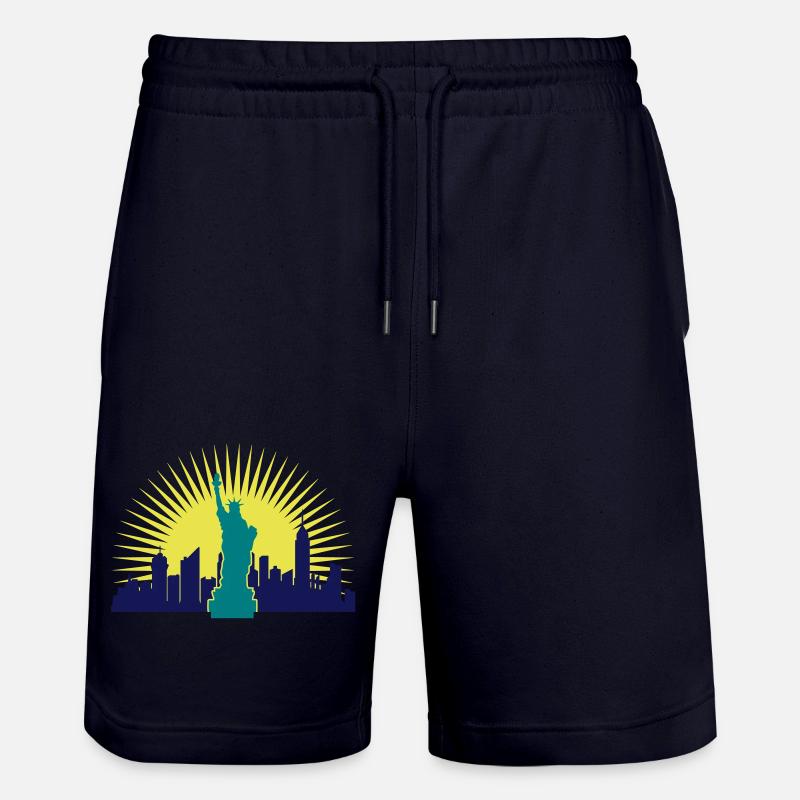 Sonne Hochhäuser Freiheitsstatue - Stanley/Stella Unisex Bio Joggingshorts Trainer  - Dark navy