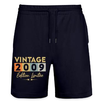 Vintage 2009 Édition Limitée - Short de jogging bio TRAINER Stanley/Stella unisexe - marine foncé - Devant - Nik (191cm) & Marisol (170cm)