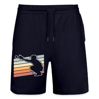 Baseball - Stanley/Stella Unisex Bio Joggingshorts Trainer  - Dark navy - Vorne - Nik (191cm) & Marisol (170cm)