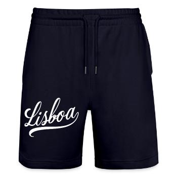 Lisboa - Lisbonne - Short de jogging bio TRAINER Stanley/Stella unisexe - marine foncé - Devant - Nik (191cm) & Marisol (170cm)