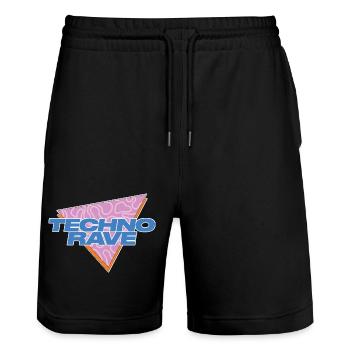 TECHNO RAVE - Short de jogging bio TRAINER Stanley/Stella unisexe - noir - Devant - Nik (191cm) & Marisol (170cm)