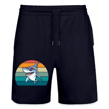 Hai Retro - Stanley/Stella Unisex Bio Joggingshorts Trainer  - Dark navy - Vorne - Nik (191cm) & Marisol (170cm)