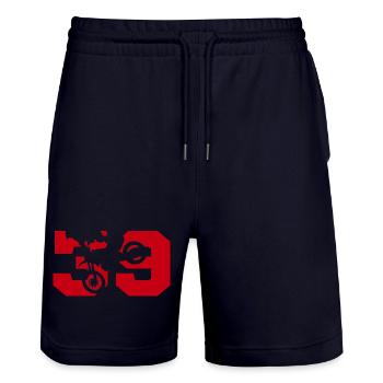 Moto 39 motard - Short de jogging bio TRAINER Stanley/Stella unisexe - marine foncé - Devant - Nik (191cm) & Marisol (170cm)