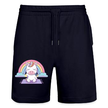 licorne de yoga - Short de jogging bio TRAINER Stanley/Stella unisexe - marine foncé - Devant - Nik (191cm) & Marisol (170cm)