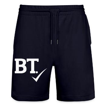 BT. Look like Nice - Stanley/Stella Unisex Bio Joggingshorts Trainer  - Dark navy - Vorne - Nik (191cm) & Marisol (170cm)