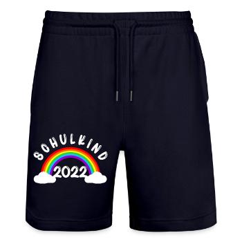 Schulkind 2022 Einschulung - Stanley/Stella Unisex Bio Joggingshorts Trainer  - Dark navy - Vorne - Nik (191cm) & Marisol (170cm)
