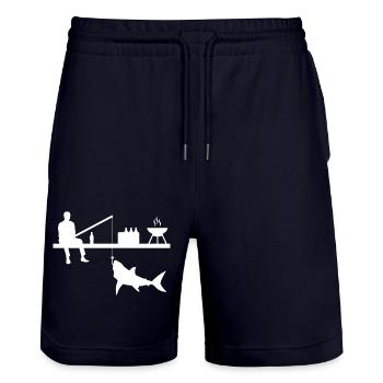 Angeln - Stanley/Stella Unisex Bio Joggingshorts Trainer  - Dark navy - Vorne - Nik (191cm) & Marisol (170cm)