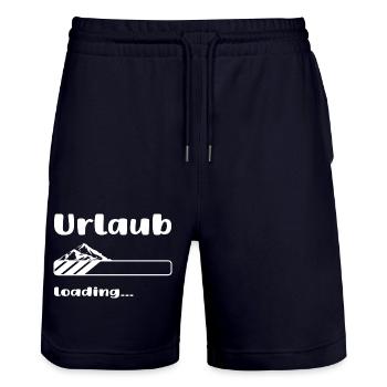 Urlaub loading Berge - Stanley/Stella Unisex Bio Joggingshorts Trainer  - Dark navy - Vorne - Nik (191cm) & Marisol (170cm)