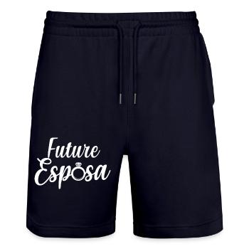 Future Esposa Engagement Bridal Shower Wedding - Stanley/Stella Trainer Unisex Organic Jogging Shorts - dark navy - Front - Nik (191cm) & Marisol (170cm)