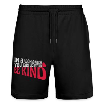 you can be kind - Stanley/Stella Unisex Bio Joggingshorts Trainer  - Schwarz - Vorne - Nik (191cm) & Marisol (170cm)