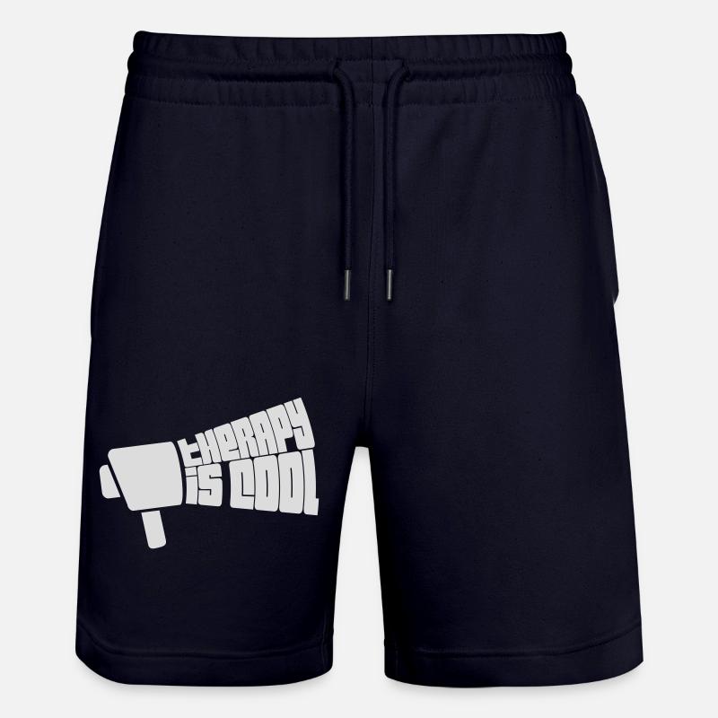 therapy is cool Zitat - Stanley/Stella Unisex Bio Joggingshorts Trainer - Dark navy