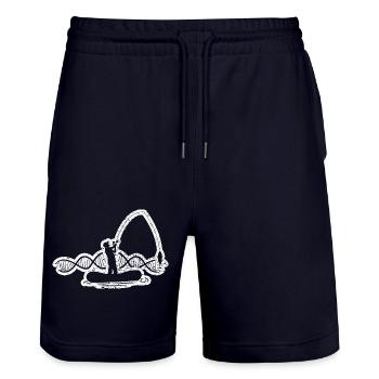 Fishing Fishing Fishing Fishing hooks Anglers - Stanley/Stella Trainer Unisex Organic Jogging Shorts - dark navy - Front - Nik (191cm) & Marisol (170cm)
