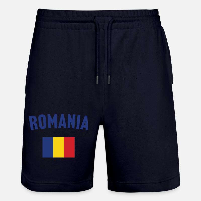 Drapeau de la Roumanie - Short de jogging bio TRAINER Stanley/Stella unisexe - marine foncé