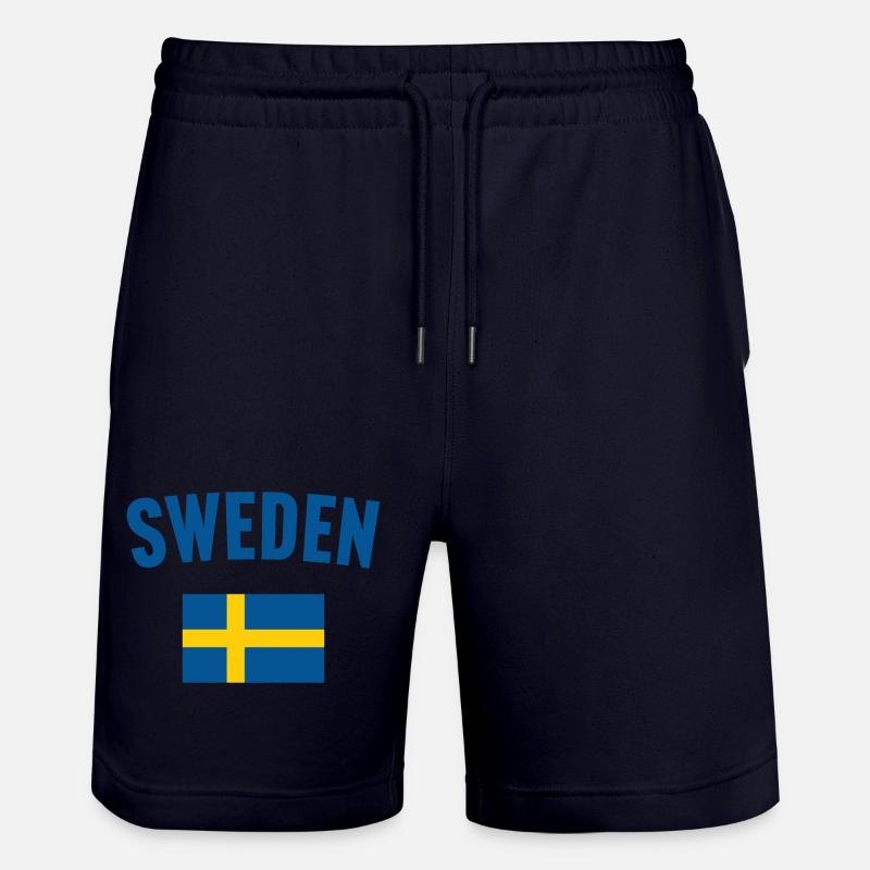 Drapeau de la Suède - Short de jogging bio TRAINER Stanley/Stella unisexe - marine foncé