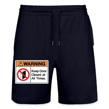 my house my rules - Stanley/Stella Trainer Unisex Organic Jogging Shorts - dark navy - Front - Nik (191cm) & Marisol (170cm)