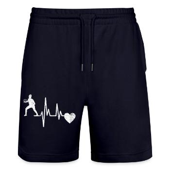 Tennis Tennis Club Raquettes de tennis Joueurs de tennis - Short de jogging bio TRAINER Stanley/Stella unisexe - marine foncé - Devant - Nik (191cm) & Marisol (170cm)