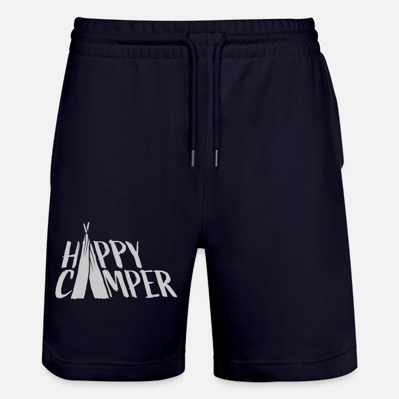 Tente Design Happy Camper - Short de jogging bio TRAINER Stanley/Stella unisexe - marine foncé