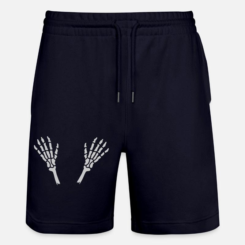 Severed Skeleton Hands Bones - Stanley/Stella Trainer Unisex Organic Jogging Shorts - dark navy