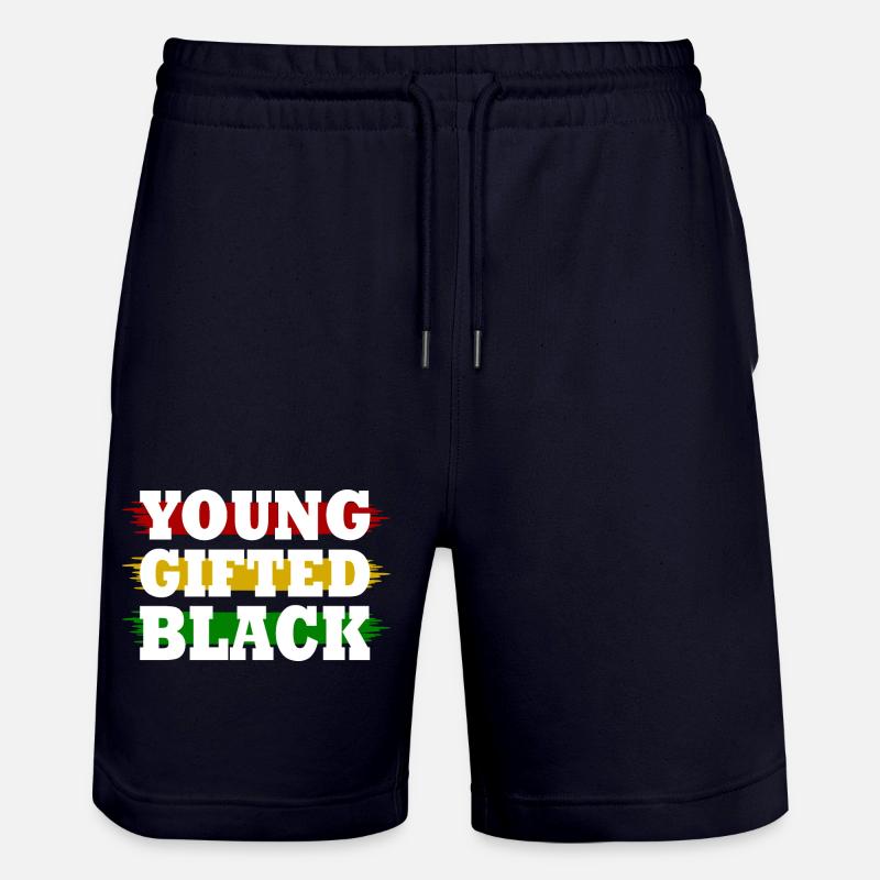 young gifted and black - Short de jogging bio TRAINER Stanley/Stella unisexe - marine foncé