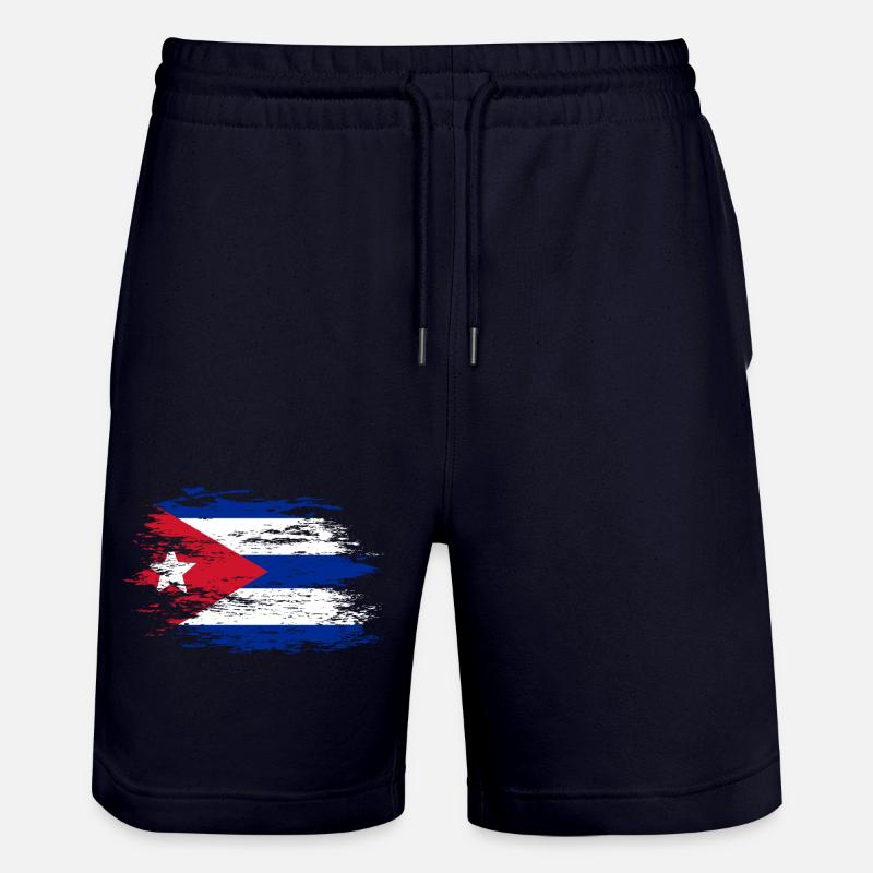 Drapeau cubain utilisé - Short de jogging bio TRAINER Stanley/Stella unisexe - marine foncé