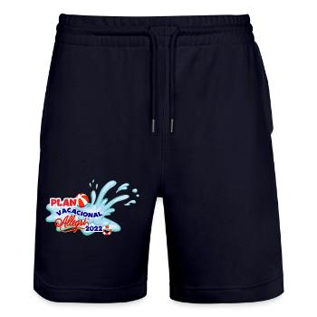 Logo des Fêtes - Short de jogging bio TRAINER Stanley/Stella unisexe - marine foncé - Devant - Nik (191cm) & Marisol (170cm)